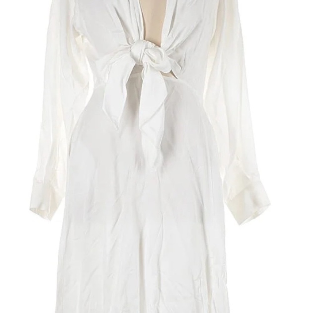 Summer front tie midi dress